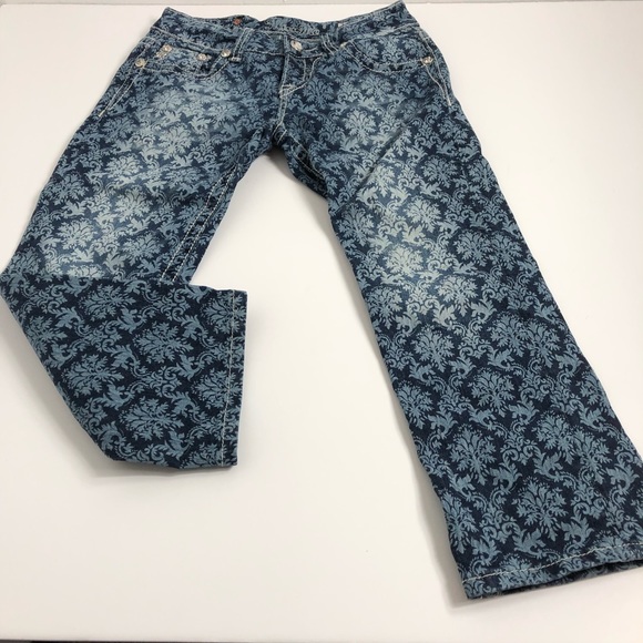 Miss Me FDL Print Cuffed Capri Jeans 26 - Picture 2 of 8